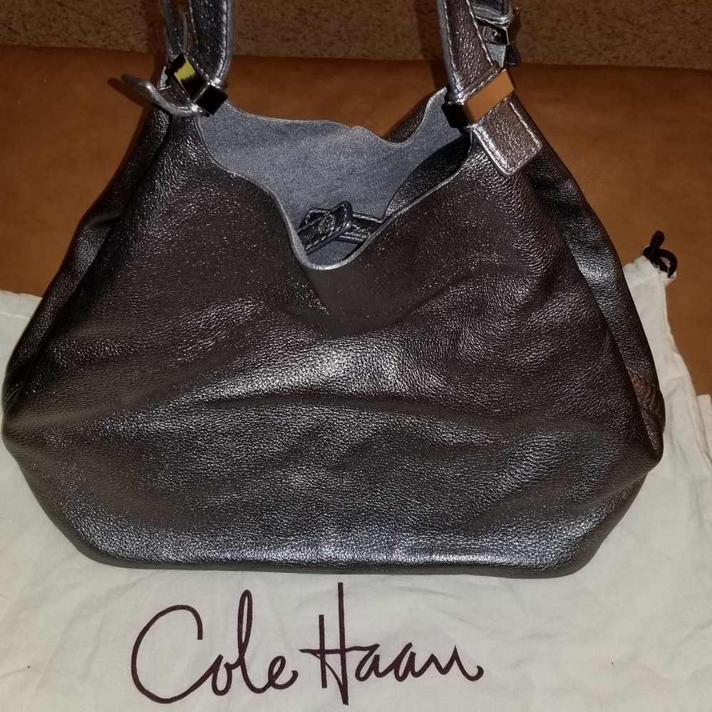 Authentic Silver Cole Haan Purse